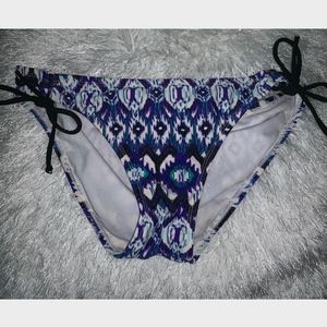 Blue Patterned Bikini bottoms